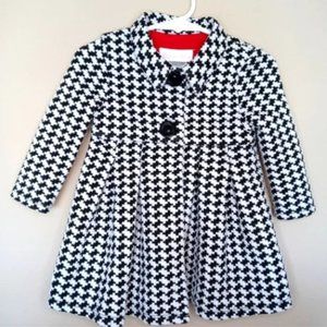 Bonnie Baby Houndstooth Black and White Coat - 12 months